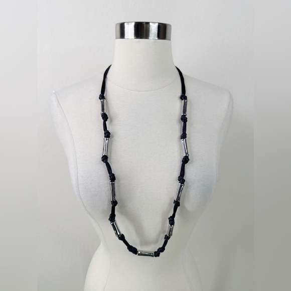 Chicos Cord Knot Beaded Necklace - Picture 1 of 5